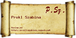Prokl Szabina névjegykártya